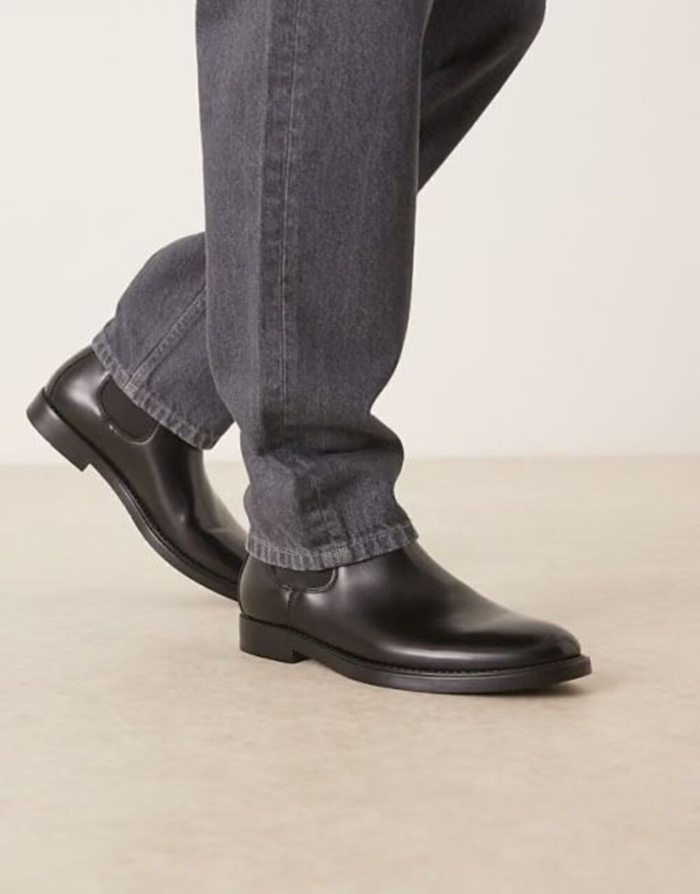 MNG Mango $120 Faux Leather Chelsea Boots Black Mens 6 EU 39 NEW